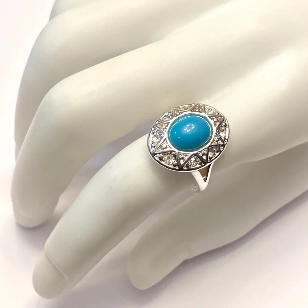 $3/20 Faux Turquoise Ring Size 8